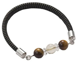 (サンワイ商事) 静電気除去 ブレスレット 日本製 静電気除電 パワーストーンブレス トラ目 ブラック