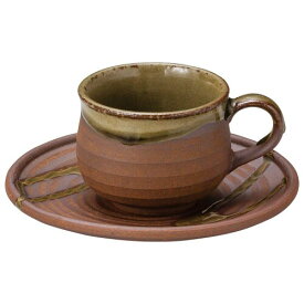 山下工芸 カップ_ソーサー 陶器 [ファイ]7×6cm(160cc) 南蛮織部流コーヒー碗と受皿 15050780