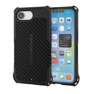 �G���R�� iPhone 17e/16e �P�[�X �ϏՌ� �Ռ��z�� ZEROSHOCK 4�p�_���p�[ �n�j�J���\�� �O���b�v�e�N�X�`���[ ���C�����X�[�d�Ή� �����Y�ی� �X�g���b�v�z�[���t�� �u���b�N PMWA25SZEROGBK