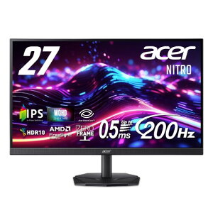 Acer 27�C���` IPS WQHD ����� 200Hz 0.5ms DCI-P3 90% �u���b�N�u�[�X�g HDR10 AMD FreeSync Premium HDMI 2.0 DisplayPort v1.4 �X�s�[�J�[�E�w�b�h�t�H���[�q���� �[���t���[���f�U�C�� �Q�[�~���O���j�^�[Nitro