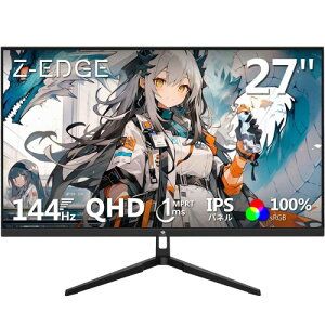 Z Z-Edge(�[���G�b�W) 2K �Q�[�~���O���j�^�[ 27�^ WQHD(2560x1440) 144Hz IPS AMD FreeSync�Ή� HDR10 �f�U�C���ďC�Ή� �N���G�C�^�[/�Q�[�����p �o�^�ō���2�N�ۏ� UG27QF