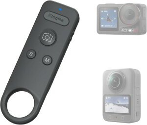 NinoLite DJI �J�����p Bluetooth�����R�� Osmo Action 4/5 Pro/6/Osmo 360 ���Ή� �ʐ^�⓮����B�e�E�^�C�����v�X�^��E�X���[�v�A���[�h�؂�ւ��̑���\