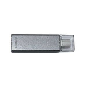 Hama USB�t���b�V���h���C�u 32GB USB-C 3.1 �f�[�^�X�g���[�W 70MB/�b�̃f�[�^�]�����x�ƃL���b�v Windows/MacBook �����Y 00182470 �R���p�N�g