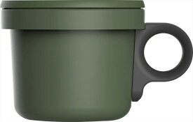オヴジェクト 日本製 マグカップ ほうろうフックマグ 240ml カーキ/ブラック O-EFMS-KHBK 9.4×13×7.5cm