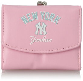 (メジャーリーグベースボール) 三つ折り財布 がま口財布 ヤンキース・ピンク19