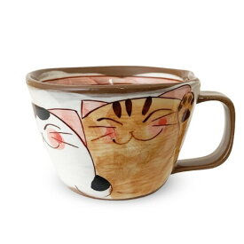J-kitchens 工房祥 sho～ スープカップ レッド 3匹の子猫 波佐見焼 日本製 / 179485
