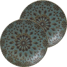 みのる陶器 美濃焼 Zahra(ザフラ) 165プレート ターコイズ 2枚セット