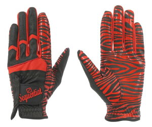 SEQUENTIAL GOLF ���z���m���X���b�v �����Y�S���t�O���[�u SQGS-004 Zebra Black/Red L(25-26cm)