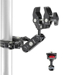 Ulanzi C017 �X�[�p�[�N�����v �f���A���{�[���w�b�h �}�W�b�N�A�[�� �J�����}�E���g 360°��] �p�x���� 1/4�l�W�t�������\ hero12�p/insta 360x4/x3�p �I�o�T�~�N�����v �_�u���N�����v �ɂݖh