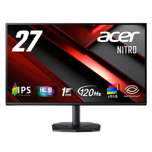 Acer Nitro Q[~Oj^[ 27C` tHD  IPS 120Hz 1ms(VRB) sRGB 99% AdaptiveSync ubNu[Xg Q[r[eNmW[ u[Cgጸ HDMI 1.4 DisplayPort v1.2 ~jDSub 15s VESA