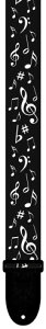 Perri's LPCP-7021 2inch POLYESTER B&W MUSIC NOTES