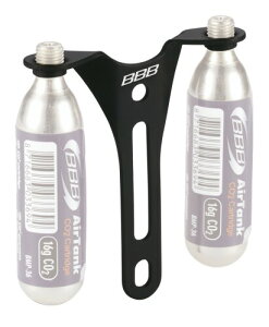 BBB 自転車 ボトルケージ台座取付 軽量 アルミ製 CO2ブラケット 2個カートリッジ取付可能 BBC-90 ブラック 062150