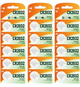 NinoLite CR2032 �{�^�� �d�r 15�Z�b�g 3V 240mAh ����[���g�p ECR2032 / DL2032 / SB-T51 / RC2032 / KECR2032 ���Ή�
