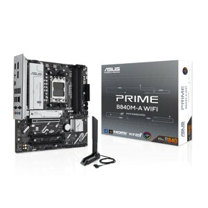 ASUS Prime B840M-A WiFi-CSM AMD AM5 B840 mATX �}�U�[�{�[�h�A���x��AI�Ή��ADDR5�APCIe 4.0�Ή��A3xM.2�X���b�g�AWi-Fi 6E�A2.5Gb LAN�ADisplayPort�AHDMI�AUSB 5Gbps Type-C�ABIOS�t���b�V���o�b�N�AAura Sync�B