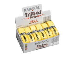 KARAKAL(カラカル) グリップ 全ラケットスポーツ対応 PU SUPER GRIP Tribal 12 黄色 12個1セット KJ 680Y 黄色