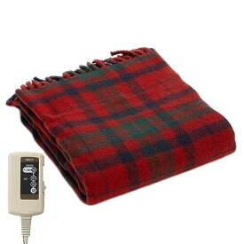 広電(KODEN) 電気毛布 ひざかけ 140×82cm レッド タータンチェック柄 洗える ダニ退治 スライド温度調節 CWN142H-RCK