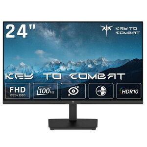 KEY TO COMBAT 24�C���` PC���j�^�[ �t��HD 1080P 100Hz���t���b�V�����[�g HDR10 ���R���g���X�g��4000:1 Adaptive Sync/�u���[���C�g�y��/�t���b�J�[���X VESA�Ή� HDMI 1.4*1/VGA*1 �C���z���[�q �`���g����