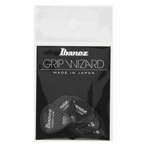 Ibanez ~ߑfނgpsbN Grip Wizard Series Rubber Grip Pick 0.8mm ubN 6pbN PA16MRG-BK