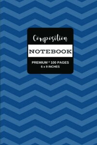 Composition Notebook: Premium Writing Notebook Journal, Royal Blue Chevron Stripes, 100 Pages (Medium, 6 x 9 in.)