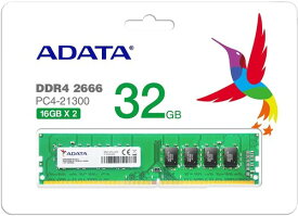 ADATA DDR4-2666MHz デスクトップPC用 メモリモジュール Premierシリーズ 16GB×2枚キット AD4U2666316G19-DA