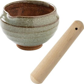 みのる陶器 美濃焼 nagara(ナガラ) 95すり鉢(すりこぎ13cm付) 雫