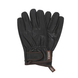 (S'more) スモア Leather gloves 耐火グローブ 耐熱グローブ 革 レザーグローブ5本指 耐熱手袋 本革 牛革 (BLACK)