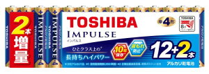 TOSHIBA(����) �A���J�����d�r �P4�` 14�{(12�{+2�{����) 1.5V �g�p��������10�N �t�R��h�~�\�� IMPULSE LR03H 12MP 2Z