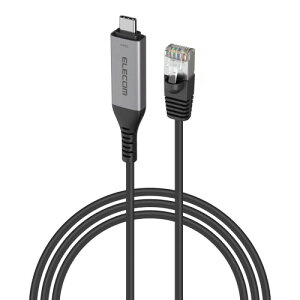 �G���R�� USB-C to LAN�ϊ��P�[�u�� CAT6 MAC�A�h���X�`�F���W���[ 3m �u���b�N ECLD-CL1G30BK
