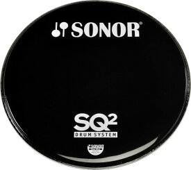 SONOR ソナー バスドラム・ヘッド 20インチ 黒・ロゴ入り SN-BP20B/L SQ2ロゴ入り