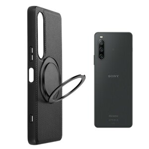 Xperia 10-IV SO-52C SOG07 �Ή� 360�x��]���X�^���h�E�}�O�l�b�g�����O �X�g���b�v���t���P�[�X �� CXP10IV-TCY-BK