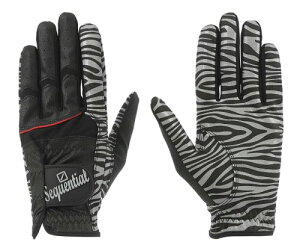 SEQUENTIAL GOLF ���z���m���X���b�v �����Y�S���t�O���[�u SQGS-004 Zebra Black/Silver S(21-22cm)