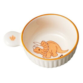 三陶 萬古焼 食器 子供 恐竜 食洗機対応 スープカップ ボウル 直径11cm トリケラトプス オレンジ 日本製 18408