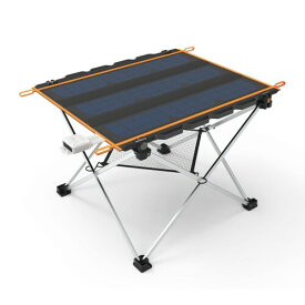 Newie ソーラーパネル アウトドア テーブル 折りたたみ ソーラーテーブル 軽量 コンパクト IP65 防水 防塵 ソーラー 充電 防災グッズ (21W)