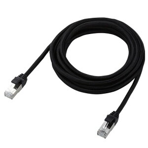 �G���R�� LAN�P�[�u�� CAT7 3m 10Gbps �ܐ܂�h�~ ���b�V���P�[�u�� �u���b�N ECLD-TWSM/BK30