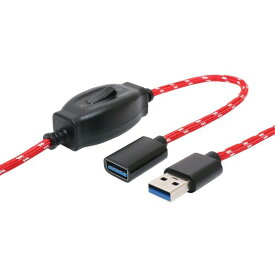 ミヨシ(Miyoshi) MCO USB3.0対応 ON/OFFスイッチ付き USB延長ケーブル コタツコード調 昭和レトロデザイン 通信・充電対応 転送速度最大5Gbps 充電規格5V3A USB-A（オス） to USB-A（メス）0.5m 製品保