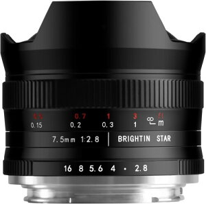 �u���C�e�B�� �X�^�[ (Brightin Star) ���჌���Y MF 7.5mm F2.8 Fish-eye �x�m�t�C����X�}�E���g APS-C�t�H�[�}�b�g �}�j���A���t�H�[�J�X ��p190° ��p���A�t�B���^�[ND1000�t�� 091375