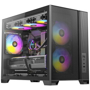 ANTEC PC�P�[�X FLUX M �u���b�N �t�����g�Ƀ��b�V���p�l�����̗p�A���T�C�h�ɋ����K���X�p�l���𓋍ڂ����R���p�N�g�ȗ�p�^�~�j�^���[PC�P�[�X Antec FLUX M Compact Micro ATX Case