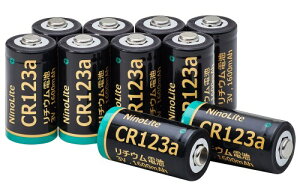 NinoLite CR123a ���`�E���d�r 10�Z�b�g ��e�� 1600mAh�A�X�}�[�g���b�N �d�����փ��b�N �w�b�h���C�g �ϑ��� �t�B�����J���� �t���b�V�����C�g���Ɏg�p ���E�΁E�S�[���h