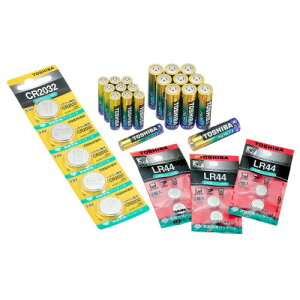 TOSHIBA(����) �A���J���{�^���d�r LR44 �R�C���^���`�E���d�r CR2032 �A���J�����d�r �P3�` �P4�` 1.5V X-URESUJI SET