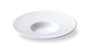 カネスズ セラミックス パスタ皿 白 ワイドリム 20cm平型スープ皿 日本製 50100802