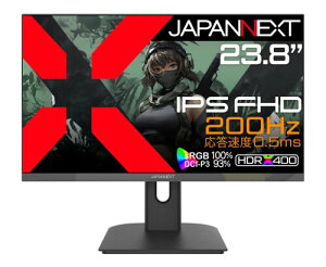 JAPANNEXT 23.8�C���` IPS�p�l������ 200Hz�Ή� �t��HD(1920x1080)�𑜓x �Q�[�~���O���j�^�[ JN-IPS238G200F-Camo �{�̃J���[�ɃJ���t���[�W��(���ʕ�)�̗p 0.5ms(MPRT) HDMI DP sRGB:100% DCI-P3:93% HDR400����