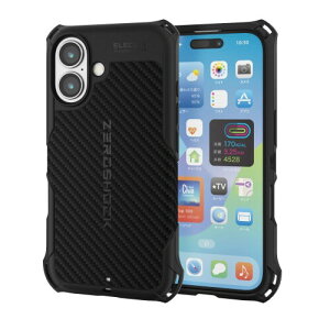 �G���R�� iPhone 16 �P�[�X �ϏՌ� �Ռ��z�� ZEROSHOCK 4�p�_���p�[ �n�j�J���\�� �O���b�v�e�N�X�`���[ �X�g���b�v�z�[���t�� ���C�����X�[�d�Ή� �u���b�N PMWA24AZEROGBK