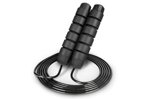 ProsourceFit Speed Jump Rope up to 8 Foot Adjustable Length for Men and Women, Foam Handles, Ultra Light Rope for Boxing, Jumping Exercises and Cardio Workout, Black