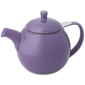 フォーライフ ティーポット 陶器 710ml 大容量 4杯用 茶こし付き 電子レンジ・食洗機対応 パープル 紫 カーヴティーポット 387Ppl