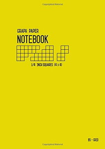 Graph Paper Notebook B5 1/4 Inch Squares: Yellow, Medium, 4 Grids per Inch - 4x4, Numbered Pages, White Sheet, Soft Cover, Composition Book Quad Ruled for Math and Science