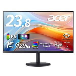 Acer j^[ 23.8C` tHD IPS  sRGB 99% 1ms(VRB) 120Hz Adaptive-Sync [t[ ^fUC HDMI 1.4 ~jD-Sub 15s u[Cgጸ Acer Display Widget 6J[ VESA}Eg