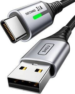 INIU USB C �P�[�u�� 2m 3.1A �}���[�d Type A to C �[�d�P�[�u�� QC �Ή� �����ϋv �i�C�����҂� �����f�[�^�]�� �^�C�vC USB-C iPhone 17 16 15 Pro Max Plus MacBook Air iPad Mini Samsung Xiaomi Huawei Sony Xperia Google P