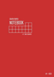 Graph Paper Notebook A4 1/2 Inch Squares: Red, Smart Design, Large Grids, Numbered Pages, Composition Book Quad Ruled for Math / Handwriting Workbook for Kids