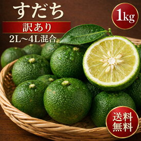 【訳あり】徳島県産 すだち 約1kg 2L〜4L サイズ混合 家庭用（スダチ・酢橘）ハウス栽培 産地直送