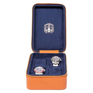 |[g h(Rapport LONDON) Hyde Park Tan Four Watch Zip Case